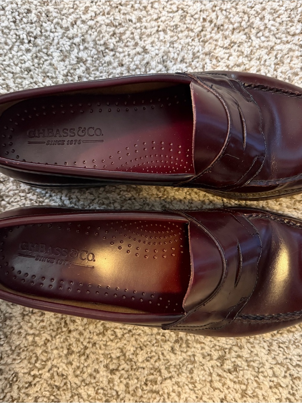 G.H. Bass & Co. Men's Wine Leather Penny Loafers 11D